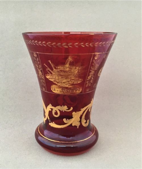 A Lovely Bohemian Ruby Glass Beaker