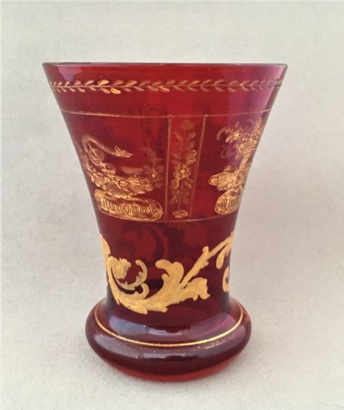 fig 1. A Lovely Bohemian Ruby Glass Beaker