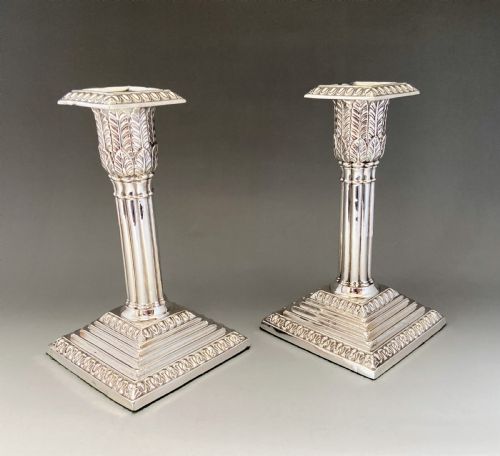 A Stunning Pair of Late Victorian Silver Candle Sticks