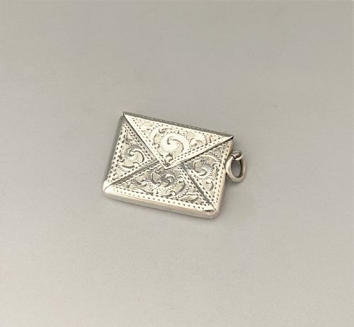 A Delightful Edwardian Silver Stamp 'Envelope'