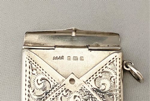 fig 1. A delightful Edwardian silver stamp 'envelope'