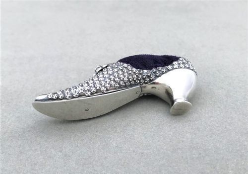 fig 1. A Superb Victorian Silver Shoe Pin Cushion