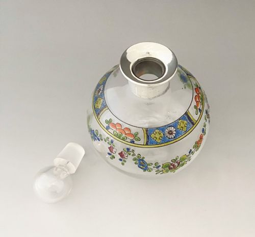 fig 1. A lovely silver mounted globe cologne bottle