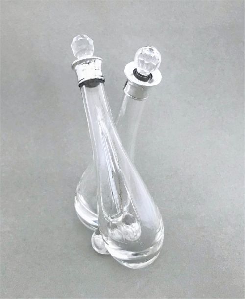 fig 1. A Charming Silver Mounted Oil & Vinegar Duo