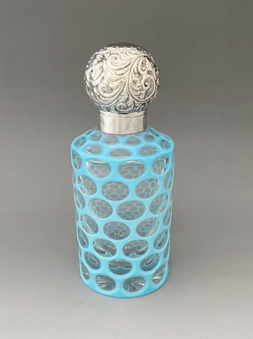 A Fabulous Victorian Silver Mounted Cologne Bottle