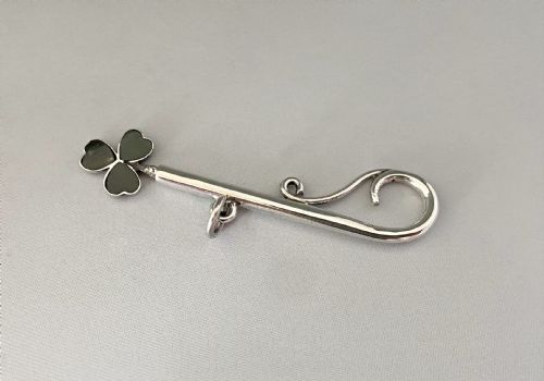 A Rare Edwardian Silver Shamrock Toothpick & Holder