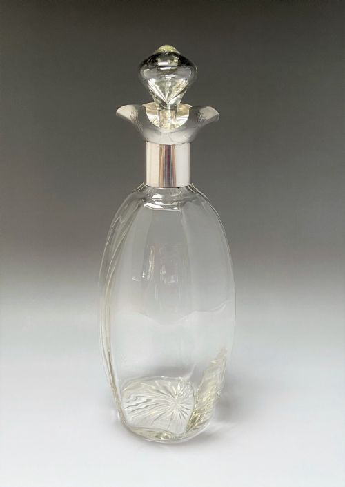 An Elegant Edwardian Silver Necked Decanter