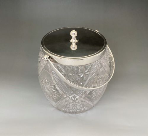 A Stunning Silver Mounted Victorian Biscuit Barrel
