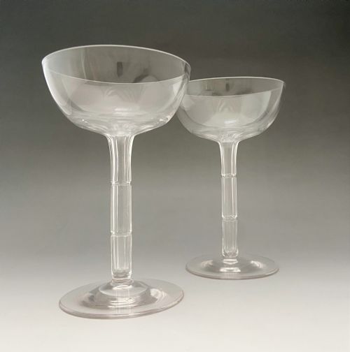 A Fabulous Pair of Unusual Victorian Hollow Stem Champagne Glasses