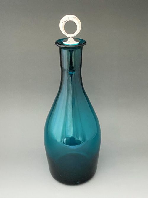 A Rare Georgian Gin Decanter with a Superb Old Sheffield Plate Stopper