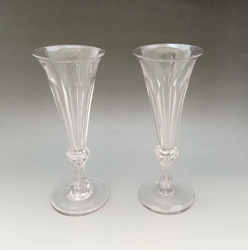 fig 1. A gorgeous pair of Victorian cut glass champagne flutes