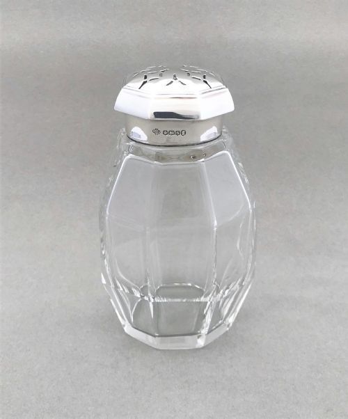 A Handsome Art Deco Silver Mounted Sugar Caster.