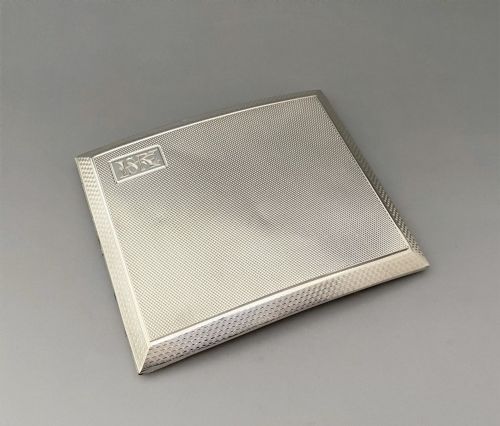 A Stylish Art Deco Silver Cigarette Case