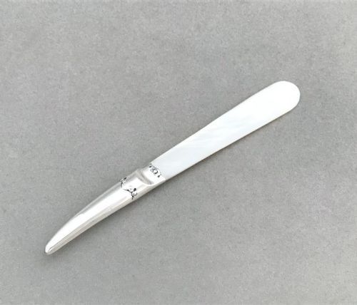 A Charming Victorian Silver & Mother -Of-pearl Letter Opener