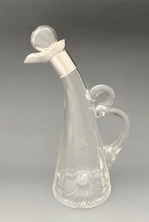 An Unusual Victorian Chester Silver Mounted Oil Bottle