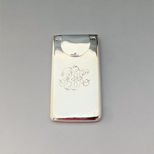 An Unusual Design Edwardian Silver Card Case