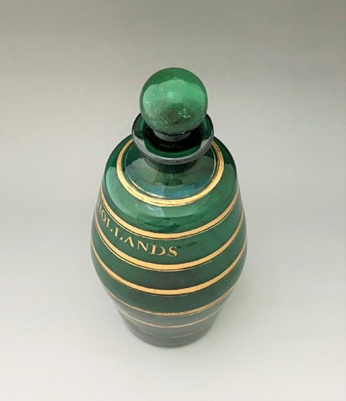 fig 1. A late 18th Century green glass 'Hollands' decanter