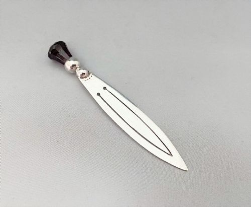 fig 1. A lovely silver bookmark with an amethyst thistle terminal