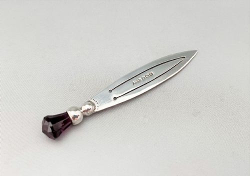 A Lovely Silver Bookmark with an Amethyst Thistle Terminal