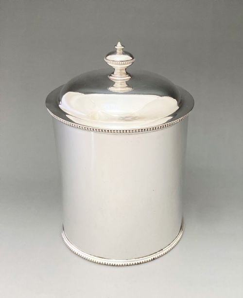 fig 1. A large silver plated Victorian tea caddy