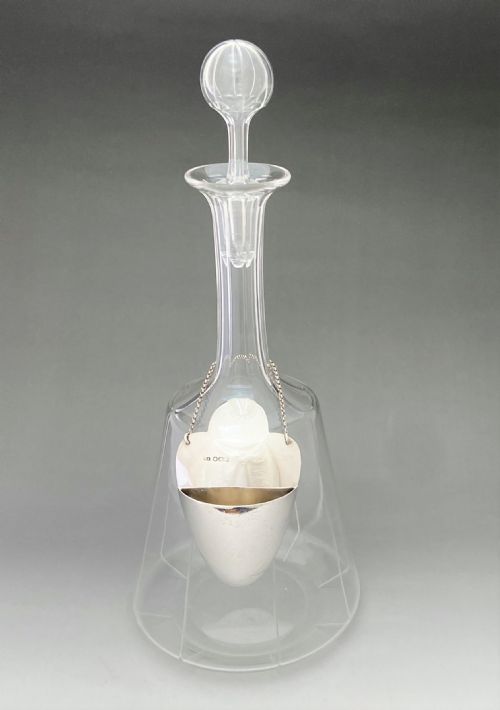 fig 1. An extremely rare decanter & silver drip catcher