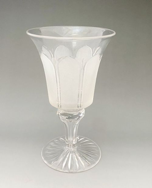 A Handsome Victorian Cut & Frosted Goblet