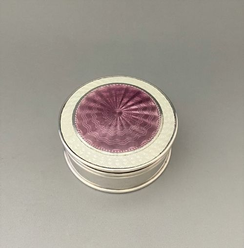 A Stunning Bi-colour Enamel & Silver Small Trinket Pot