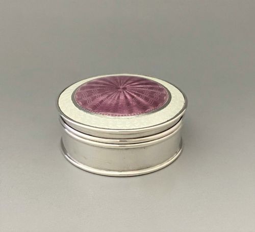 fig 1. A stunning bi-colour enamel & silver small trinket pot