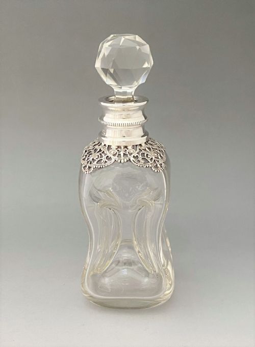 A Gorgeous Victorian Small Silver Mounted Glug Glug Decanter