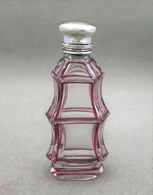 A Gorgeous Victorian Silver Mounted Cut Glass Scent Bottle