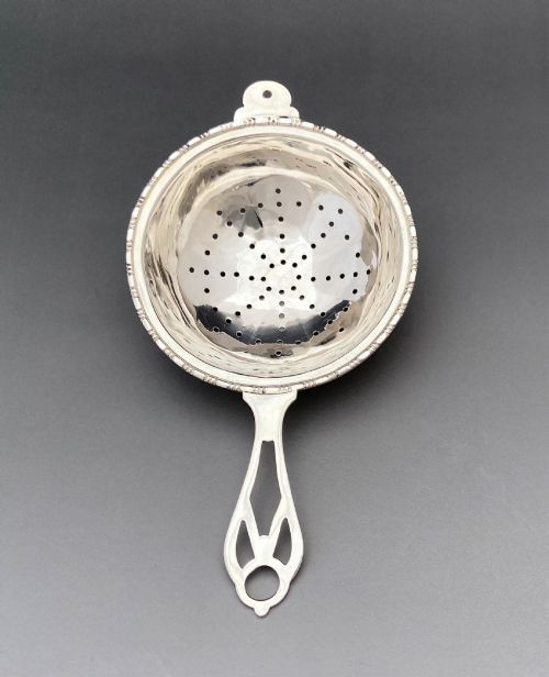 A Lovely George V Silver Tea Strainer