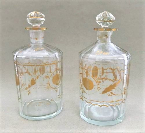 A Gorgeous Pair of French Gilded Cologne Bottles