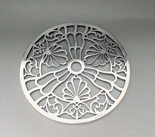 fig 1. A Gorgeous George V silver teapot stand or coaster
