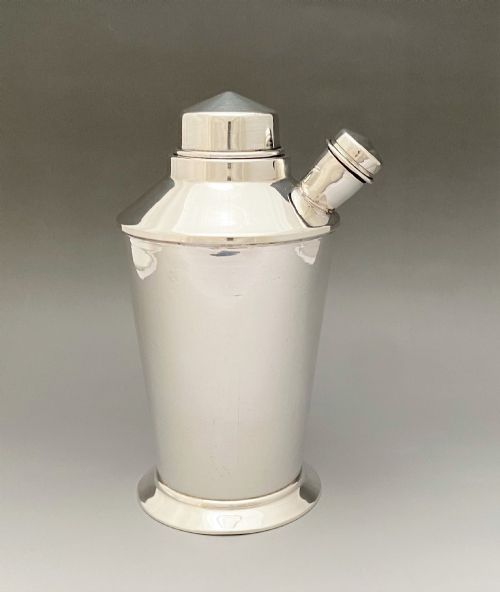 A Stylish Art Deco Silver Plated Cocktail Shaker