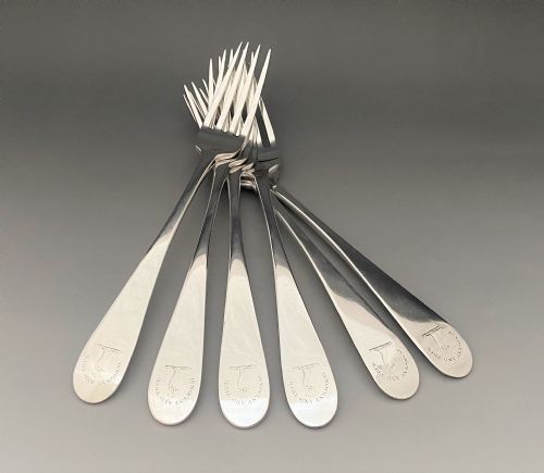 A Fabulous Set of 6 Scottish Georgian Silver Table Forks