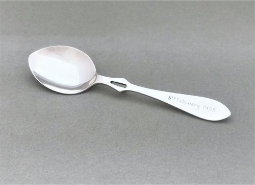 A Desirable Patented Silver Honey Spoon