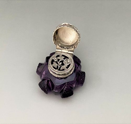 fig 1. A fabulous early Victorian silver & amethyst vinaigrette