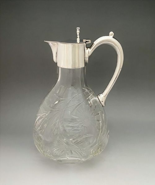 A Stunning Victorian Silver Plated & Glass Claret Jug