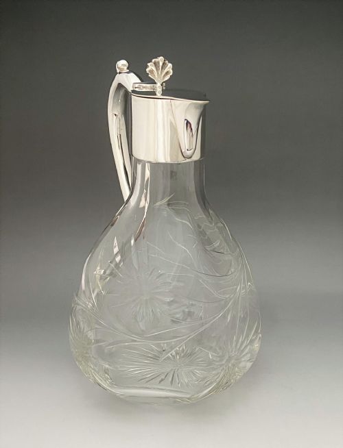 fig 1. A stunning Victorian silver plated & glass claret jug