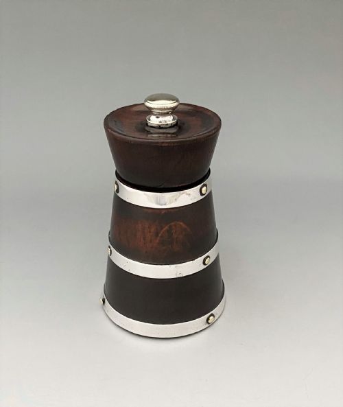 fig 1. A handsome Edwardian silver mounted pepper grinder
