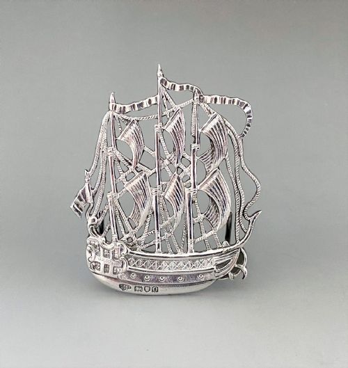A Superb Cast Silver 'Ss Golconda' Menu Holder