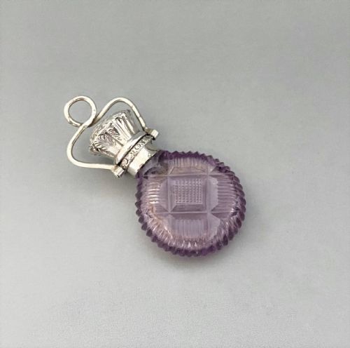A Stunning Small Silver Mounted Victorian Scent Bottle