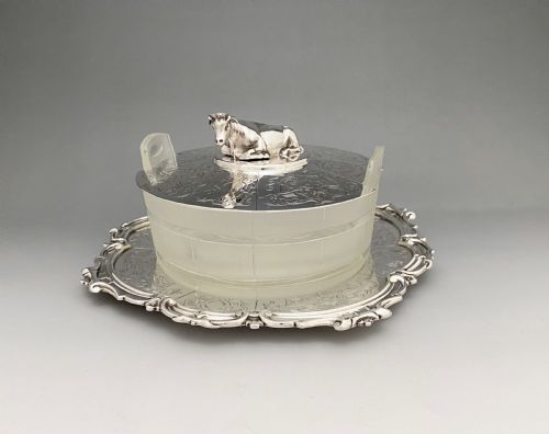 fig 1. An outstanding Victorian silver & glass butter dish