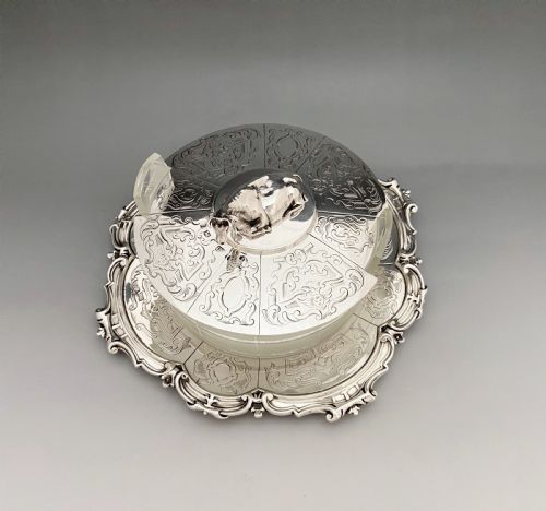 fig 2. An outstanding Victorian silver & glass butter dish