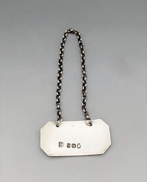 fig 1. A handsome Georgian silver Port decanter label