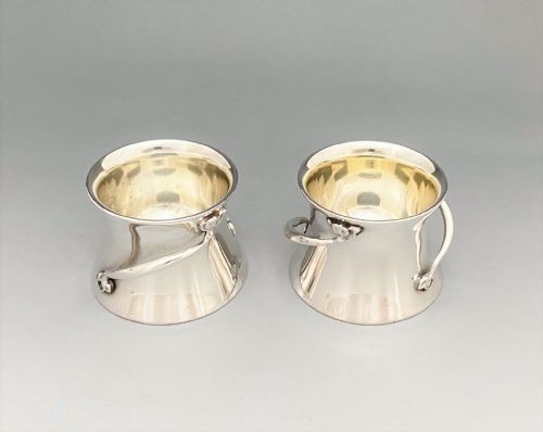 fig 1. A fabulous pair of Art Nouveau silver salt tubs & spoons