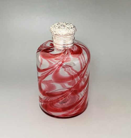 A Gorgeous Edwardian Silver Mounted Cologne Bottle