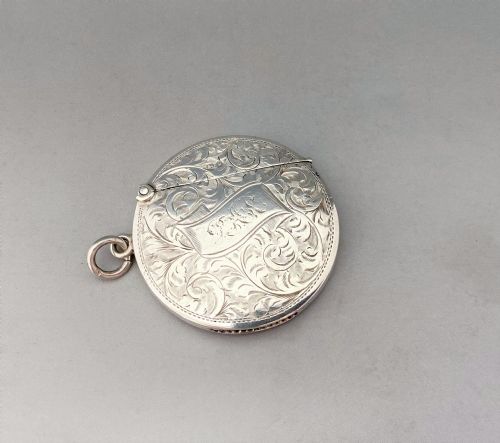 An Unusual Edwardian Silver Circular Vesta