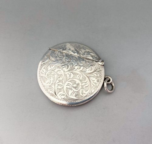 fig 1. An unusual Edwardian Silver Circular Vesta