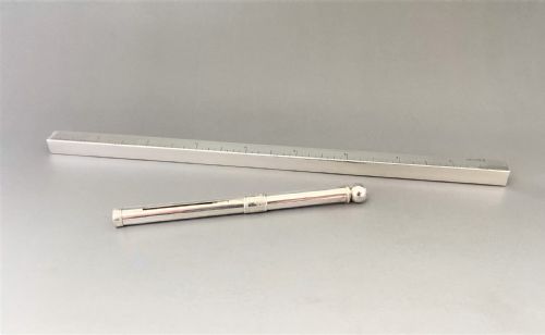 An Extremely Rare Victorian Chester Silver Ruler & Dipping Pen